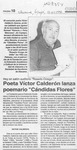 Poeta Víctor Calderón lanza poemario "Cándidas flores"  [artículo].