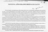 Noventa años Erasmo Bernales Gaete  [artículo].