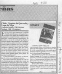 Chile. Utopías de Quevedo y Lope de Vega  [artículo] H. P. V.