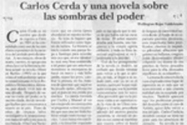 Carlos Cerda y una novela sobre las sombras del poder  [artículo] Wellington Rojas Valdebenito.