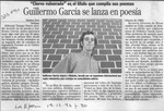 Guillermo García se lanza en poesía  [artículo] Ximena Poo.