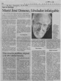 Murió José Donoso, fabulador infatigable  [artículo].