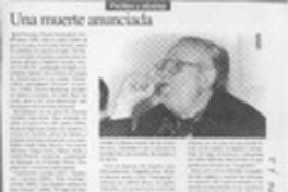 Una muerte anunciada  [artículo] Rodolfo Garcés Guzmán.