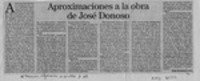 Aproximaciones a la obra de José Donoso  [artículo] Hugo Rolando Cortés.