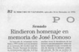 Rindieron homenaje en memoria de José Donoso  [artículo].
