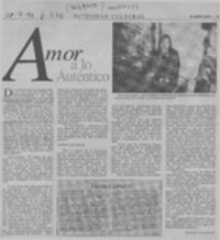 Amor a lo auténtico  [artículo] Eduardo Arancibia M.