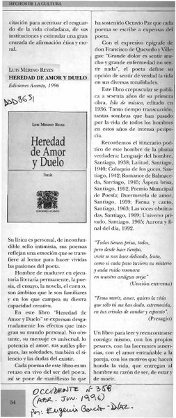 Heredad de amor y duelo  [artículo] Eugenio García-Díaz.