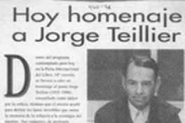 Hoy homenaje a Jorge Teillier  [artículo].
