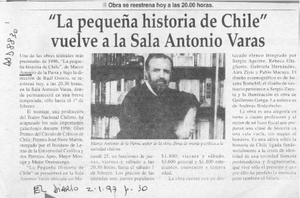 "La Pequeña historia de Chile" vuelve a la Sala Antonio Varas  [artículo].