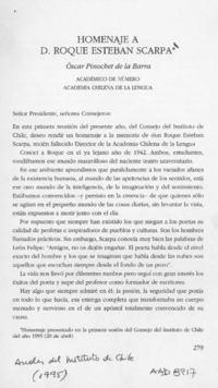 Homenaje a D. Roque Esteban Scarpa  [artículo] Oscar Pinochet de la Barra.