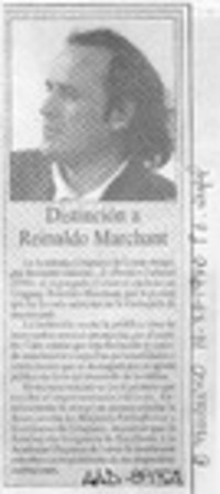 Distinción a Reinaldo Marchant  [artículo].