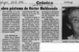 UDA edita obra póstuma de Héctor Maldonado  [artículo].