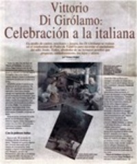 Vittorio Di Girólamo, celebración a la italiana