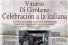 Vittorio Di Girólamo, celebración a la italiana