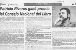 Patrico Riveros ganó premio del Consejo Nacional del libro  [artículo] Emma Pérez.