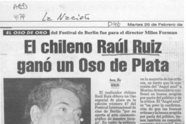 El Chileno Raúl Ruiz ganó un Oso de Plata