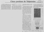 Cinco poetisas de Valparaíso  [artículo] Marino Muñoz Lagos.