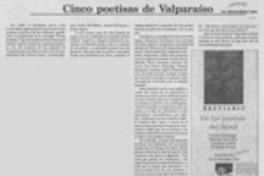 Cinco poetisas de Valparaíso  [artículo] Marino Muñoz Lagos.