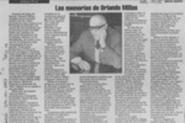 Las memorias de Orlando Millas  [artículo] Sergio Muñoz.