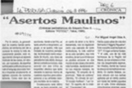 "Asertos maulinos"  [artículo] Miguel Angel Díaz A.