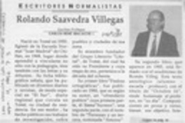 Rolando Saavedra Villegas  [artículo] Carlos René Ibacache I.