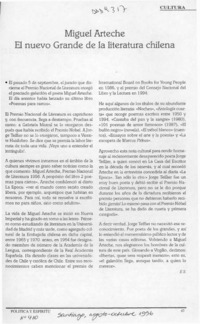 Miguel Arteche, el nuevo grande de la literatura chilena  [artículo] E. S.