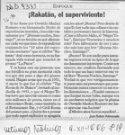 Rakatán, el superviviente!  [artículo] Juan Rubén Valenzuela.