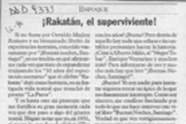 Rakatán, el superviviente!  [artículo] Juan Rubén Valenzuela.