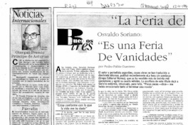 "La feria del libro -- es una feria de vanidades"  [artículo] Pedro Pablo Guerrero.