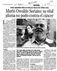 Murió Osvaldo Soriano, su vital pluma no pudo contra el cáncer  [artículo].