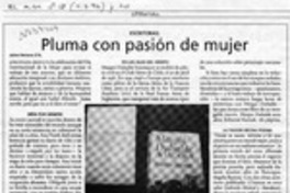 Pluma con pasión de mujer  [artículo] Jaime Herrera D'A.