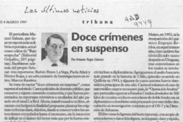 Doce crímenes en suspenso  [artículo] Antonio Rojas Gómez.