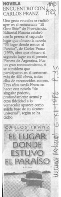 Encuentro con Carlos Franz  [artículo].