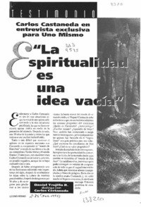 "La espiritualidad es una idea vacía"  [artículo] Daniel Trujillo R.