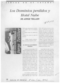 Los dominios perdidos y Hotel nube  [artículo] Elena Aguila Z.