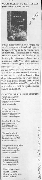 Vecindario de estrellas, José Vargas Badilla  [artículo].