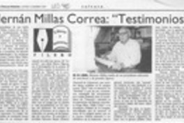Hernán Millas Correa, "Testimonios"  [artículo] Filebo.