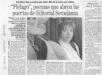 "Piélago", poemas que abren las puertas de Editorial Semejanza  [artículo] Alejandra Rivera.