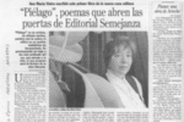 "Piélago", poemas que abren las puertas de Editorial Semejanza  [artículo] Alejandra Rivera.