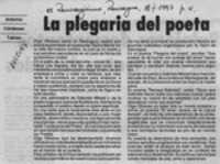 La plegaria del poeta  [artículo] Antonio Cárdenas Tabies.