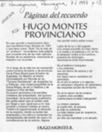 Hugo Montes provinciano  [artículo].