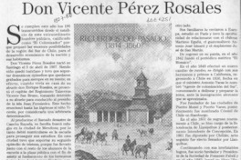Don Vicente Pérez Rosales  [artículo] Hernán Maturana Alarcón.