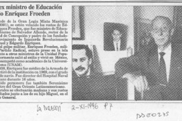 Murió ex ministro de educación Edgardo Enríquez Froeden  [artículo].