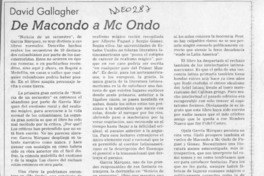 De Macondo a Mc Ondo  [artículo] David Gallagher.