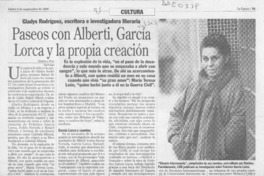 Paseos con Alberti, García Lorca y la propia creación  [artículo] Ximena Poo.