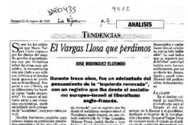 El Vargas Llosa que perdimos  [artículo] José Rodríguez Elizondo.
