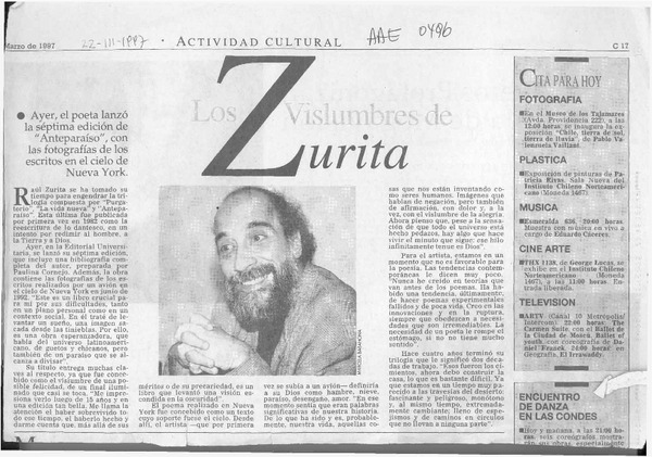 Los Vislumbres de Zurita  [artículo].