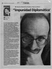 "Impunidad diplomática" cambió mi vida en todo sentido  [artículo] Margarita Serrano.