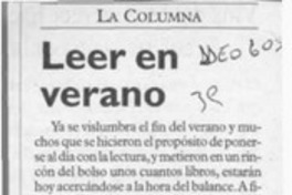Leer en verano  [artículo] Fernando Hernández.