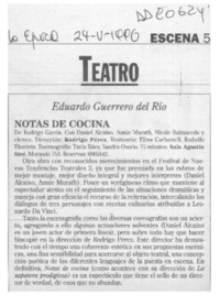 Notas de cocina  [artículo] Eduardo Guerrero del Río.